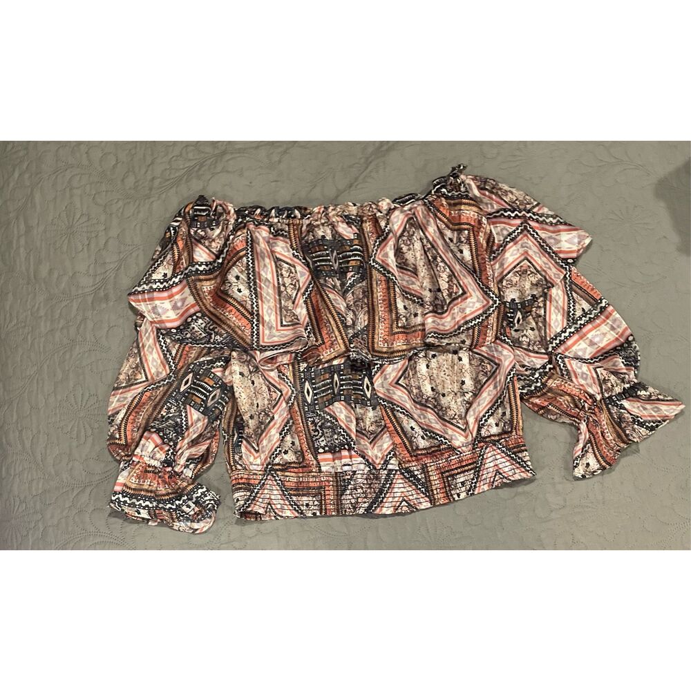 Shyanne Pink Shiny Stretchy Crop 3/4 Sleeve Flowy Top Western